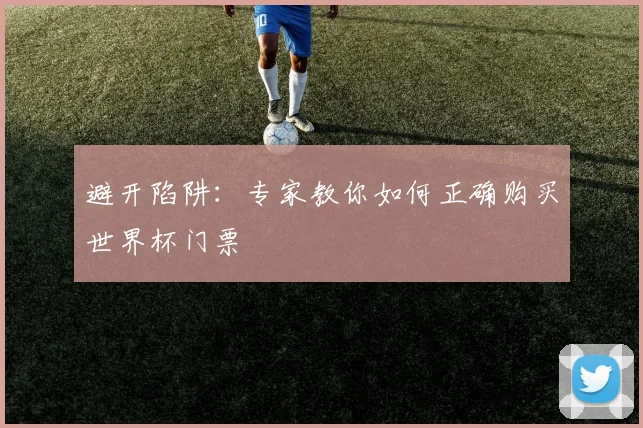 避开陷阱：专家教你如何正确购买世界杯门票